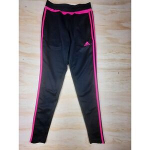 Adidas Tiro Track Pants Womens XS Black Pink 3-Stripe Tapered Athletic Joggers